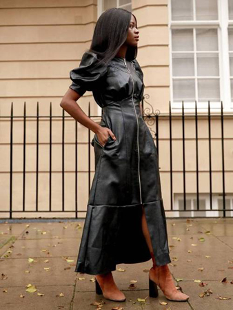 Moderne haljine crna kozna haljina